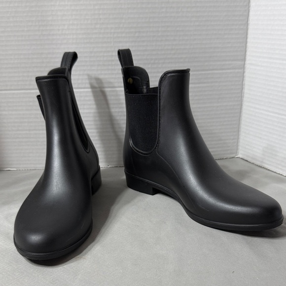 Sam Edelman Tinsley Matte Chelsea Black Ankle Rain Boots Women’s Size 9 Slip On - Picture 1 of 9